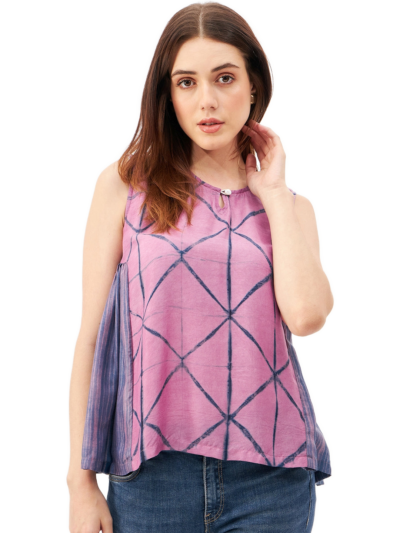 Handcrafted Shibori Cut Sleeve Top