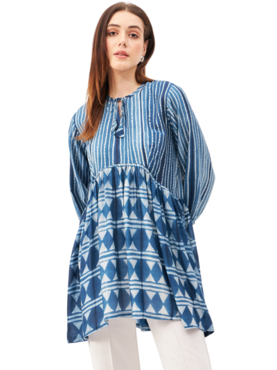 Handcrafted Shibori Knee Length Top