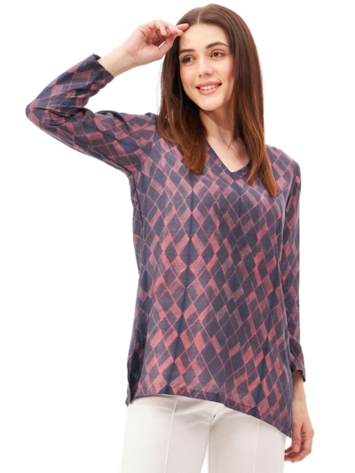 Geometric Handcrafted Shibori Top