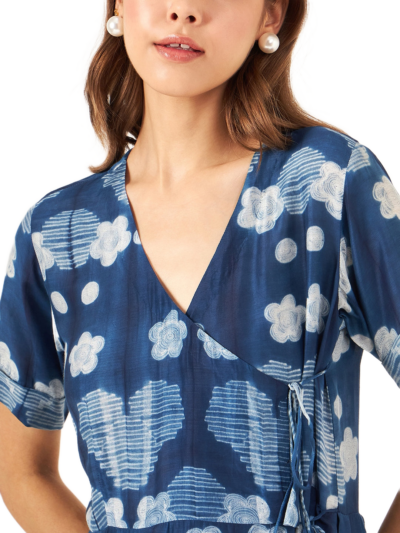 Indigo Angarkha Style Top