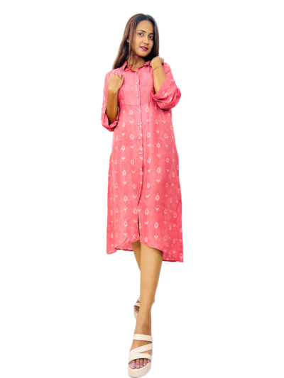 Handcrafted Shibori Collar Dress